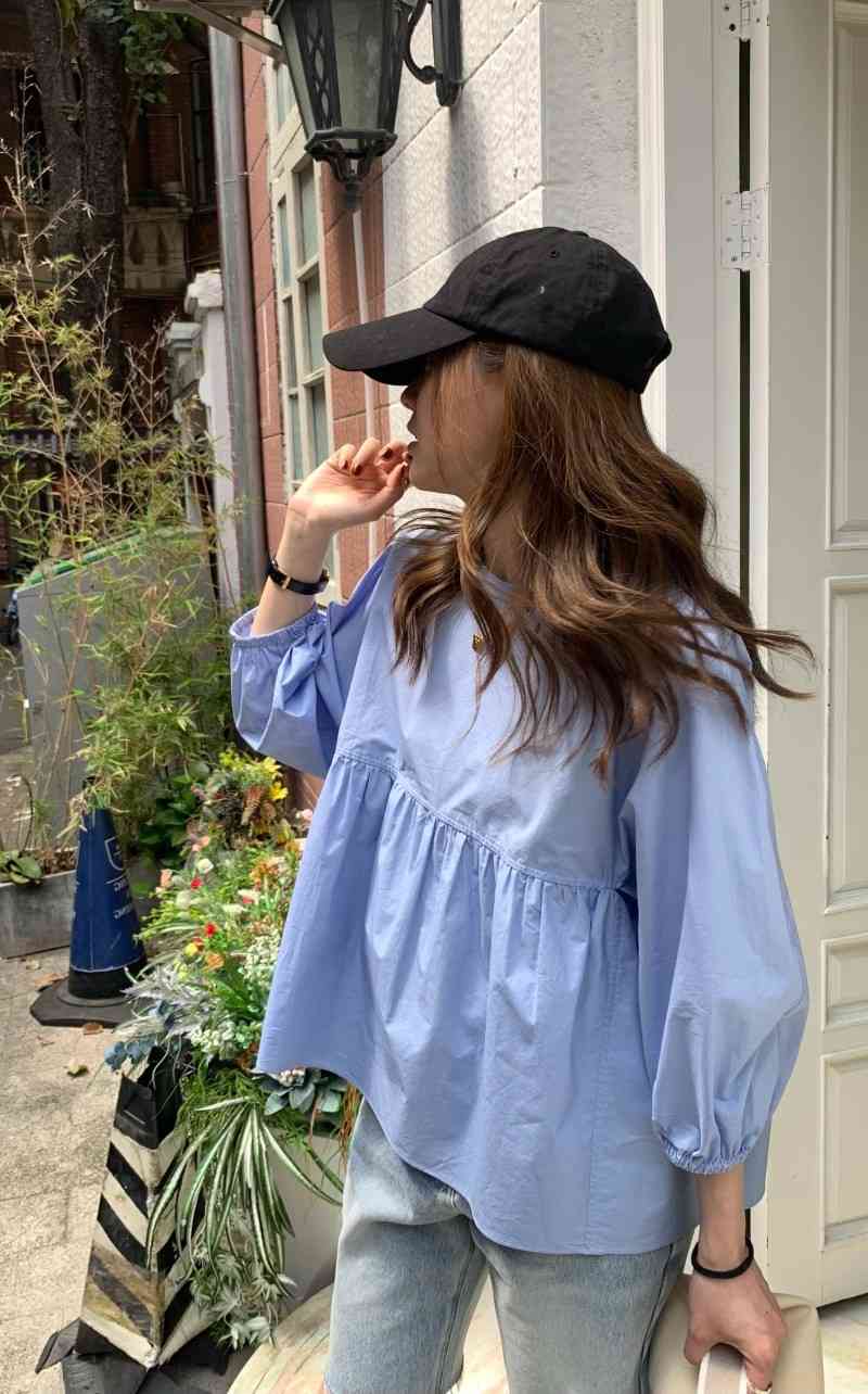 チュニック レディース ブラウス シャツ パフスリーブ ペプラム トップス 体型カバー オフィス カジュアル おしゃれ 春 秋