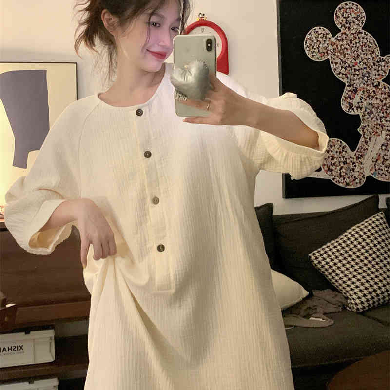 パジャマ ワンピース レディース 長袖 ルームウェア ルームワンピース 可愛い ゆったり ロング丈 ナイトウェア 春秋冬 クルーネック 寝巻き 肌に優しい オシャレ