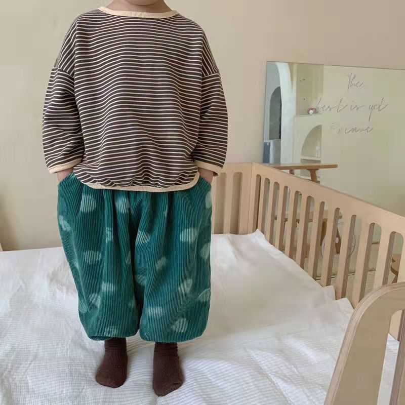 樂天商城 - Tシャツ 長袖Tシャツ 子供服 キッズ ベビー服 長袖 クルーネック ボーダー柄 綿 カジュアル おしゃれ シンプル 通学 春秋服