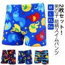2枚セット!子供 水着 男の子 キッズ スイムパンツ ベビー ジュニア 総柄 水泳パンツ 保育園 幼稚園 小学生 ショートパンツ 紫外線防止 UPF50+ キッズ スイムウェア 海水パンツ スクール プール 男児水着 おしゃれ かわいい プレゼント(4)