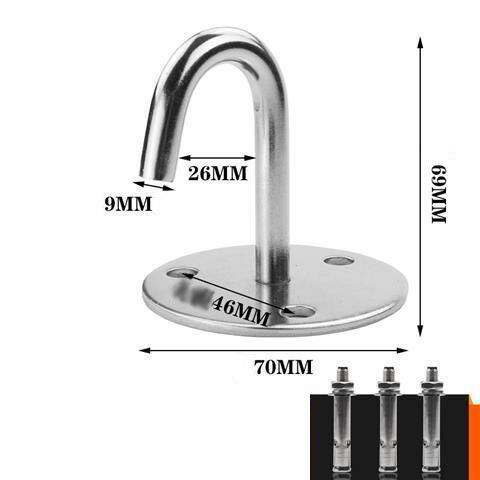 アイプレート ステンレス パッドアイ 4個入 長方形プレートフック U型 日よけ金具 サンシェード 吊り下..