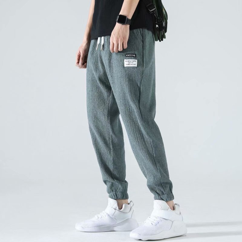 Rakuten - パンツ メンズ 綿麻風 テーパードパンツ 冷感 アイスシル ロング丈 九分丈 9分丈 長ズボン ゆったり 薄手 涼しい カジュアル お洒落