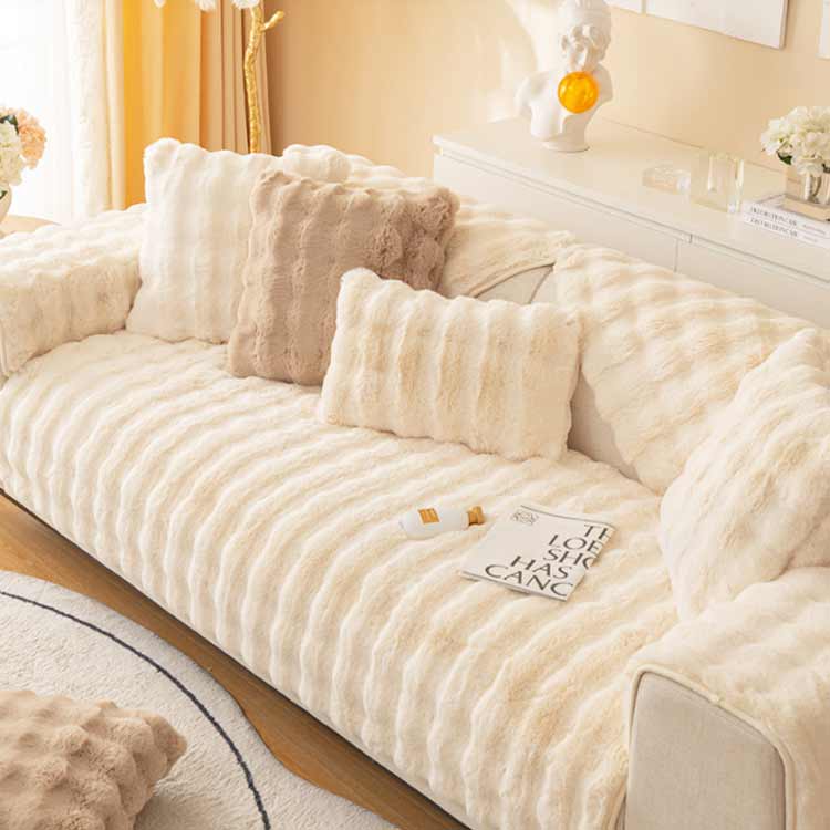 ソファカバー 秋冬 ソファーカバー ソファパッド ズレ防止 暖かい ふわふわ フェイクラビットファー 3人掛け もこもこ 防寒対策 ソファーカバー 2人掛け 冬用 防塵カバー 掛けるだけ 洗える カーペット ラグ ソファー保護 肘掛け 肘なし