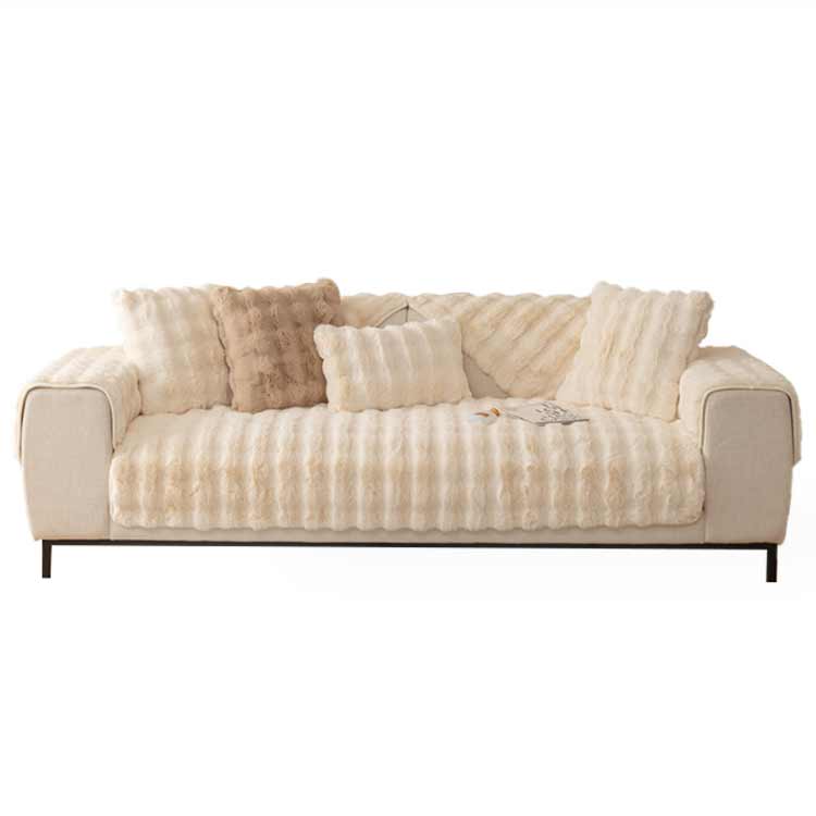 ソファカバー 秋冬 ソファーカバー ソファパッド ズレ防止 暖かい ふわふわ フェイクラビットファー 3人掛け もこもこ 防寒対策 ソファーカバー 2人掛け 冬用 防塵カバー 掛けるだけ 洗える カーペット ラグ ソファー保護 肘掛け 肘なし [2]