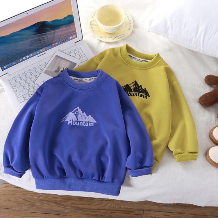 キッズ トレーナー 2枚セット 男の子 女の子 長袖 スウェット トップス プリント 子供服 80 90 100 110 120 ベビー服 パーカー 春 秋 冬 クルーネック シンプル 通園 通学 小学生 送料無料