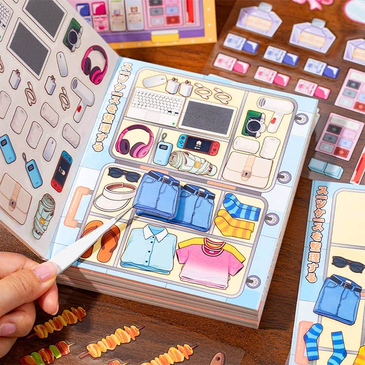 シーンシール シールブック コラージュ 癒し ミニチュア 趣味 ステッカー 癒し 料理 手帳用シール 造景シール 紙素材 可愛い スラックス 造景 ストレス解消 おもちゃ DIY 時間つぶし