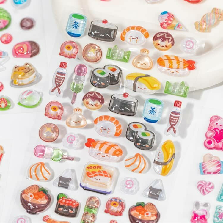 立体シール 携帯電話飾り用 ご褒美シール シール帳 3dシール 3dシール 可愛い 3枚セット 女の子 キラキラ ぷくぷくシール デコシール ぷっくり つやつや 手帳用 貼り付け可能 手芸用品 日記帳用 ステッカーデコ