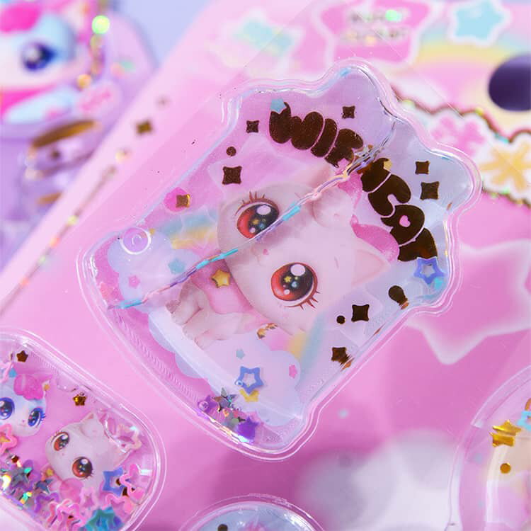 シール 4枚組 女の子 かわいい かわいい シール まとめ買い 3D 入園祝い ぷくぷく ぷっくり デコ 立体シール ドロップ 交換 シール帳 ボンボン カビバラ ウォーターシール スマホケース SNS人気 女子 コレクション 子ども アニマル 誕生日 ギフト クリスマス