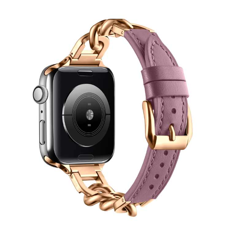 Linkage楽天市場店のApple Watch バンド 本革 レザー ステンレス チェーン アップルウォッチバンド Apple Watch ベルト 高級 レディース メンズ 替えバンド 革 シルバー ゴールド かわいい おしゃれ 49mm 45mm 44mm 42mm 41mm 40mm 38mm series 9 8 ultra 7 SE2 6 5 4 3 2 1 対応 上品｜アングル2