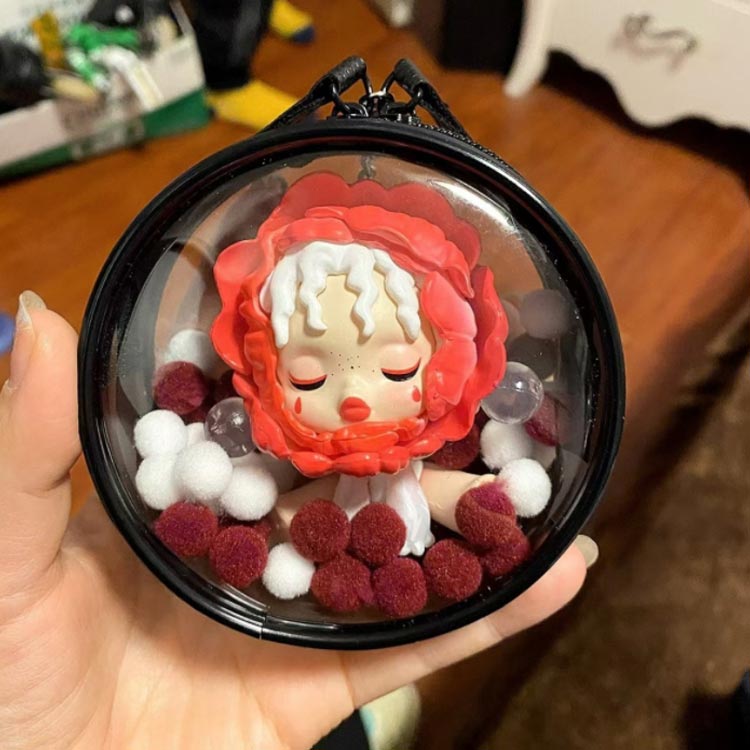 ぬいぐるみポーチ うさ耳 透明 ぬい クリアポーチ 推し活グッズ ぬいポーチ ぬいぐるみ 収納 バッグ ケース 持ち運び 推し活グッズ 丸形 キーチェーン付き 推しぬい 推し色 痛バッグ ビニール かわいい おしゃれ プレゼント 2