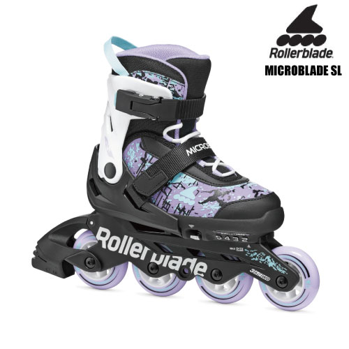 【ブーツケース付き】2026/ROLLERBLADE（ローラーブレード）【インライン/限定品】 MICROBLADE SL（マイクロブレードSL) ブラック/ラベンダー/ライトブルー 86B0751540NZ【ジュニア/インラインスケート】