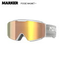 2023-24/MARKER(マーカー)POSSE MAGNET+(ポシー マグネット プラス)14230103082 -ホワイト / ゴールドミラーCS-【スキーゴーグル】