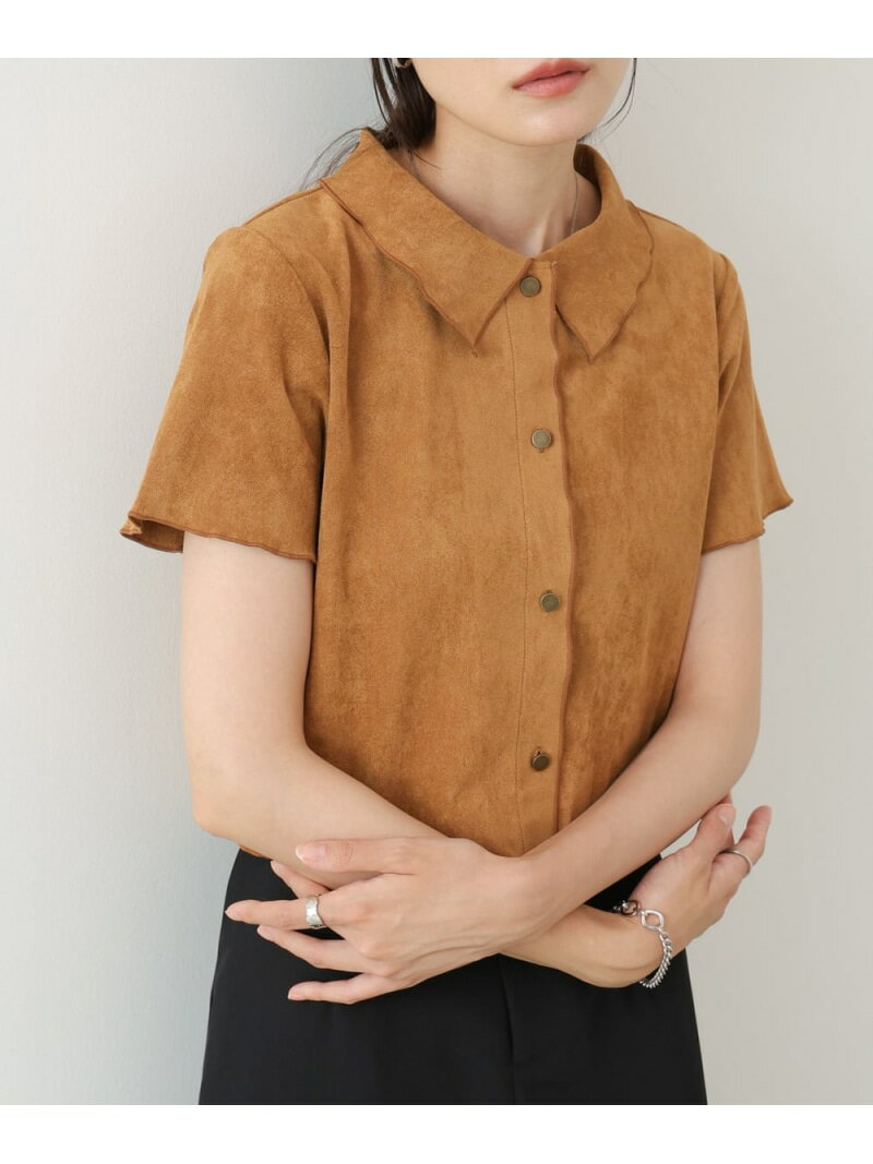 乐天商城 - 【SALE／20%OFF】ライトスエード半袖メロウシャツ Bab バブ / ブージュルード トップス シャツ・ブラウス ブラウン【RBA_E】[Rakuten Fashion]