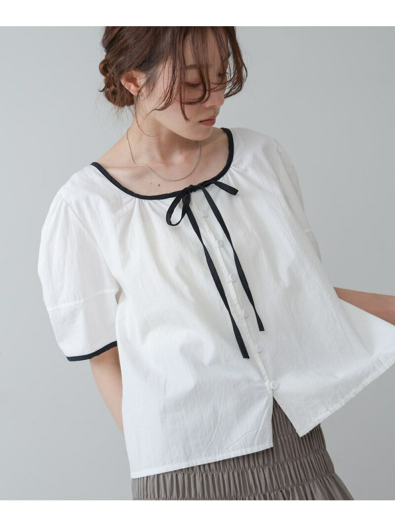 Rakuten - 【SALE／29%OFF】パイピングリボンブラウス Bab バブ / ブージュルード トップス シャツ・ブラウス ベージュ ピンク ホワイト【RBA_E】[Rakuten Fashion]