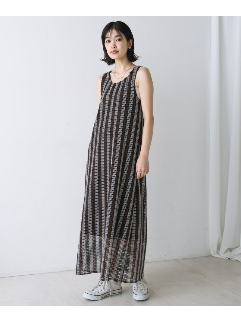 Rakuten - 【SALE／32%OFF】メッシュストライプワンピース Bou Jeloud バブ / ブージュルード ワンピース・ドレス ワンピース ブラウン ブラック【RBA_E】【送料無料】[Rakuten Fashion]