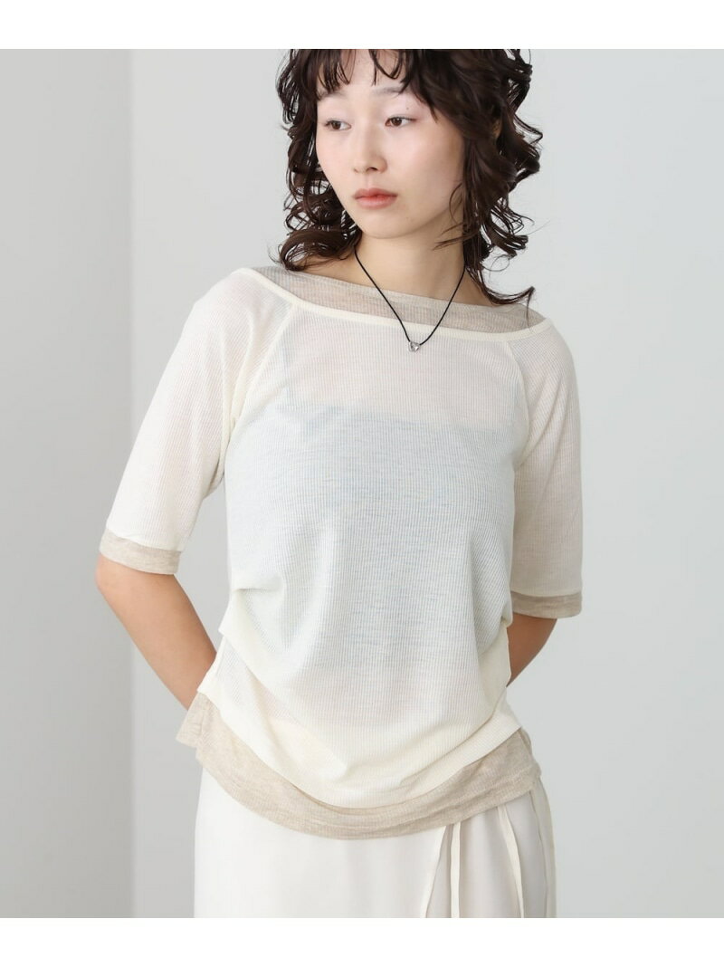 Rakuten - 【SALE／29%OFF】レイヤードオフショル風カットトップス Bab バブ / ブージュルード トップス カットソー・Tシャツ ホワイト グレー【RBA_E】[Rakuten Fashion]
