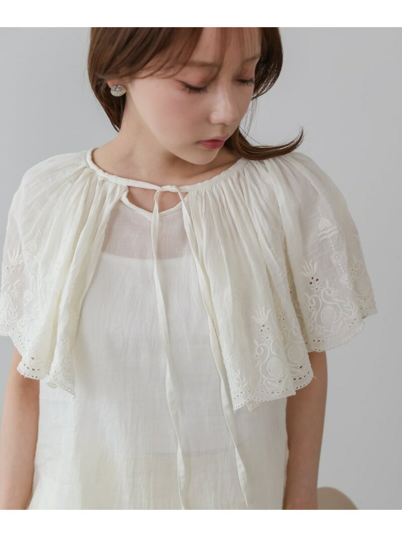 Rakuten - 【SALE／20%OFF】コットンボイルパンチングレースブラウス Bab バブ / ブージュルード トップス シャツ・ブラウス ブルー ホワイト【RBA_E】[Rakuten Fashion]