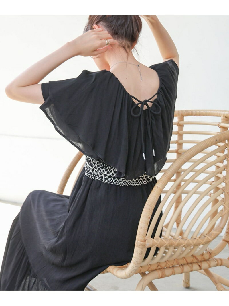 【SALE／30%OFF】【低身長向けサイズあり】レーヨンクレープスモッキングワンピース Bab バブ / ブージュルード ワンピース・ドレス ワンピース ホワイト ブラック【RBA_E】【送料無料】[Rakuten Fashion]