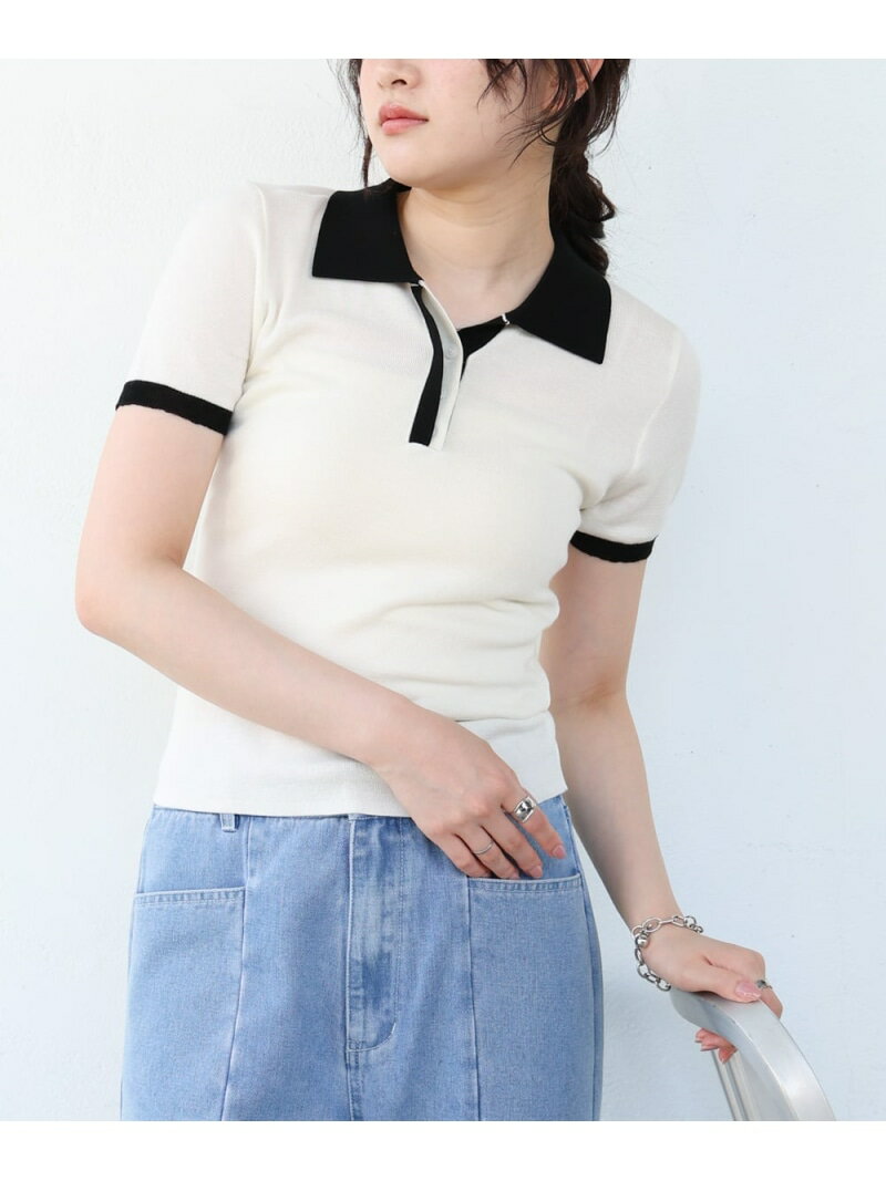 Rakuten - 【SALE／19%OFF】配色ポロ衿ニットプルオーバー Bab バブ / ブージュルード トップス ニット ネイビー ホワイト【RBA_E】[Rakuten Fashion]