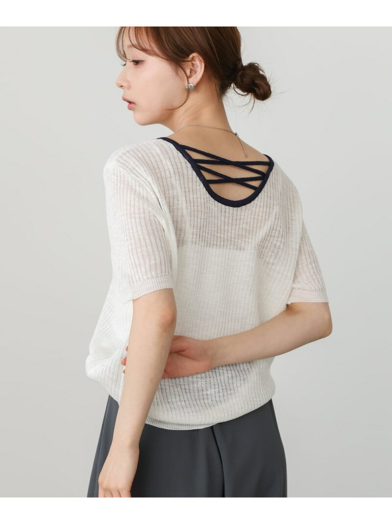Rakuten - 【SALE／29%OFF】レースアップサマーニットトップス Bab バブ / ブージュルード トップス ニット ピンク ホワイト ブラック ブルー【RBA_E】[Rakuten Fashion]