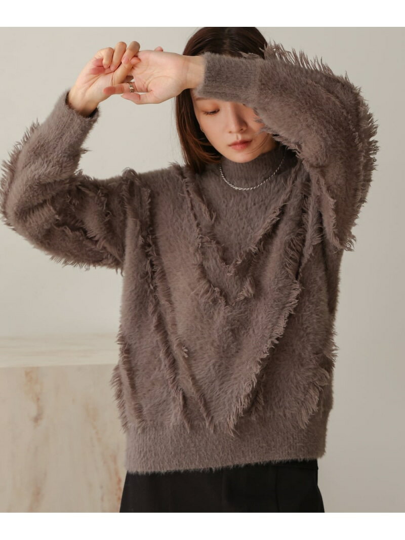 Rakuten - 【SALE／50%OFF】シャギーフリンジニット Bab バブ / ブージュルード トップス ニット ベージュ グレー【RBA_E】[Rakuten Fashion]