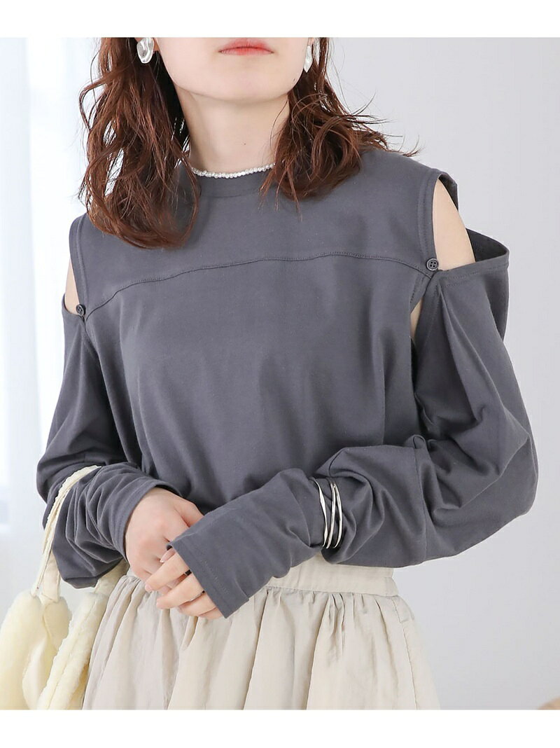 Rakuten - 【SALE／54%OFF】2WAY袖スリットカットソー Bab バブ / ブージュルード トップス カットソー・Tシャツ ベージュ ホワイト グレー【RBA_E】[Rakuten Fashion]
