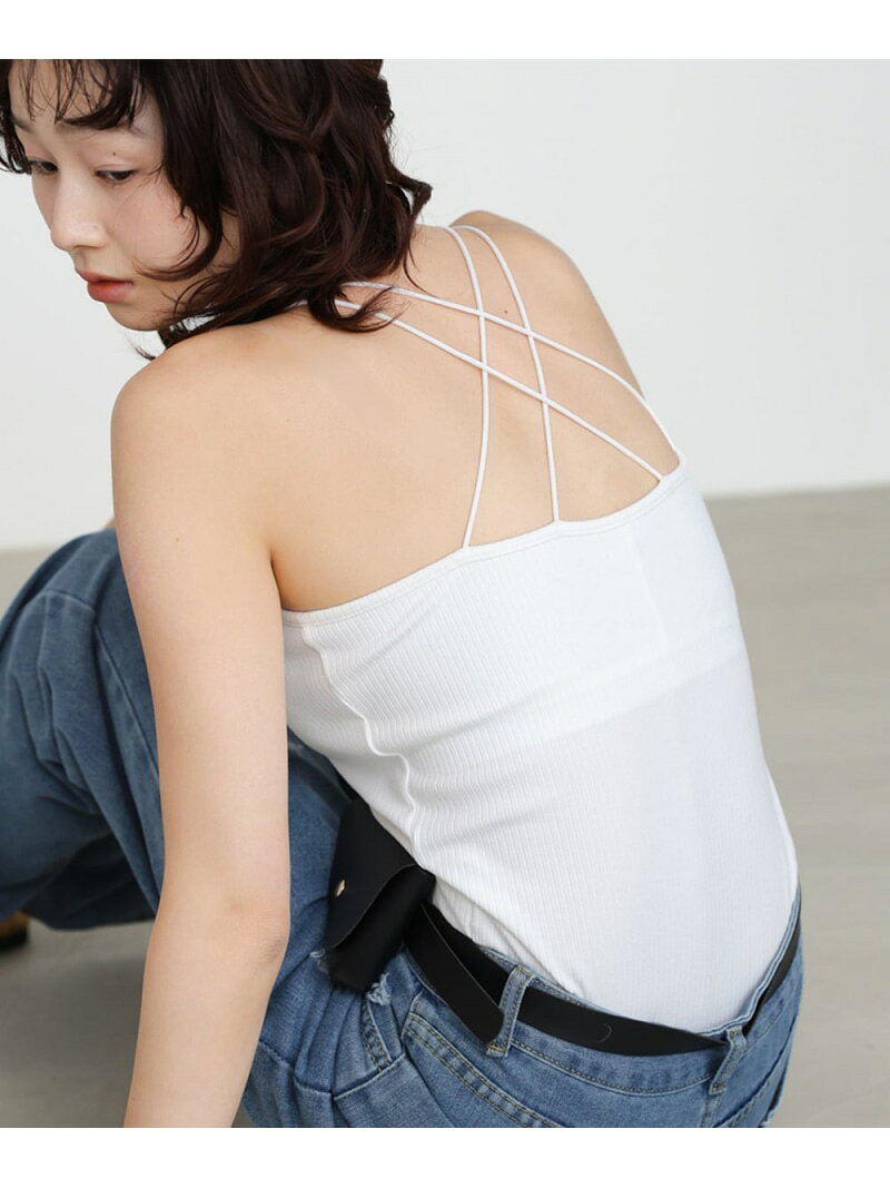 Rakuten - 【SALE／10%OFF】カップ付きバックストラップキャミ Bab バブ / ブージュルード トップス キャミソール ホワイト ブラック【RBA_E】[Rakuten Fashion]