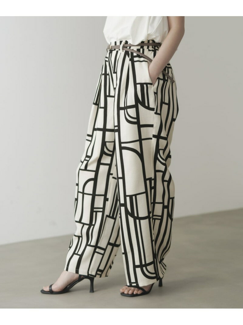 Rakuten - ブッチャー幾何学柄パンツ Bou Jeloud バブ / ブージュルード パンツ その他のパンツ ブラック ホワイト【送料無料】[Rakuten Fashion]