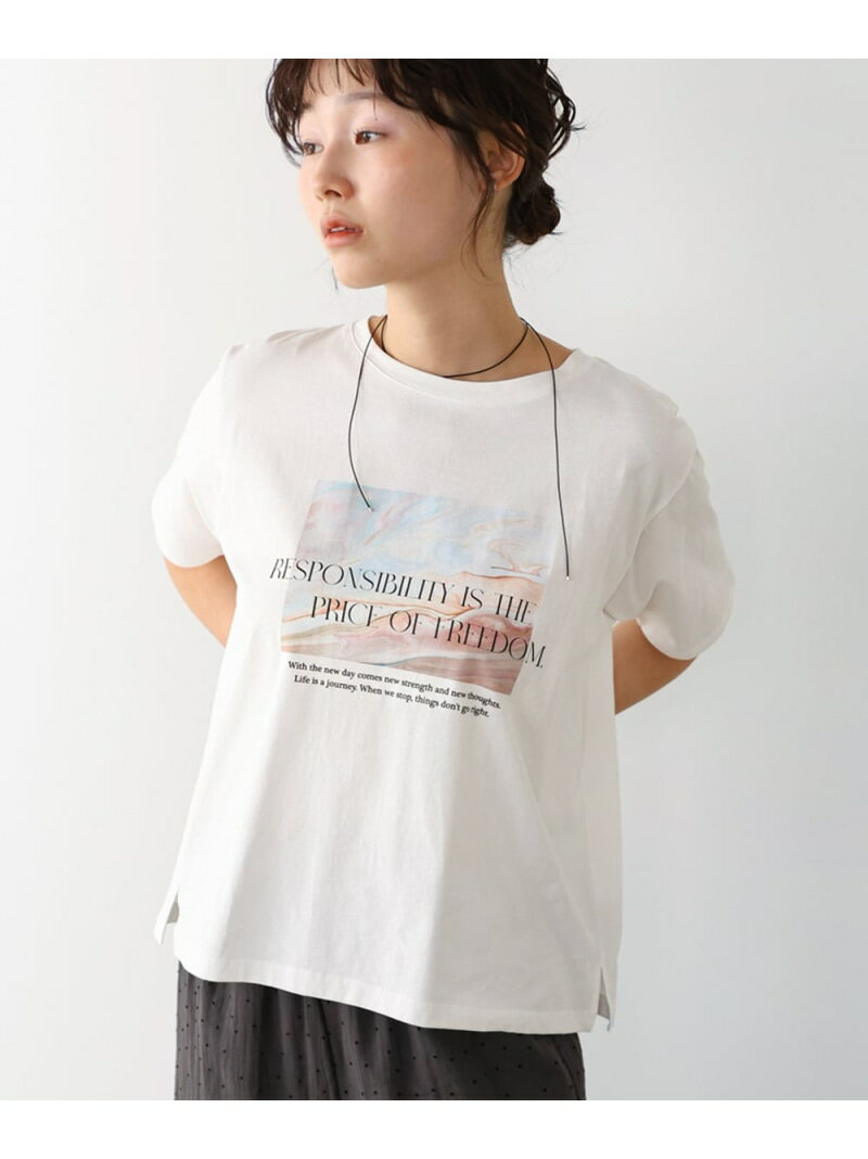 Rakuten - 【SALE／20%OFF】インクジェットプリントTシャツ Bab バブ / ブージュルード トップス カットソー・Tシャツ ホワイト ブラック【RBA_E】[Rakuten Fashion]