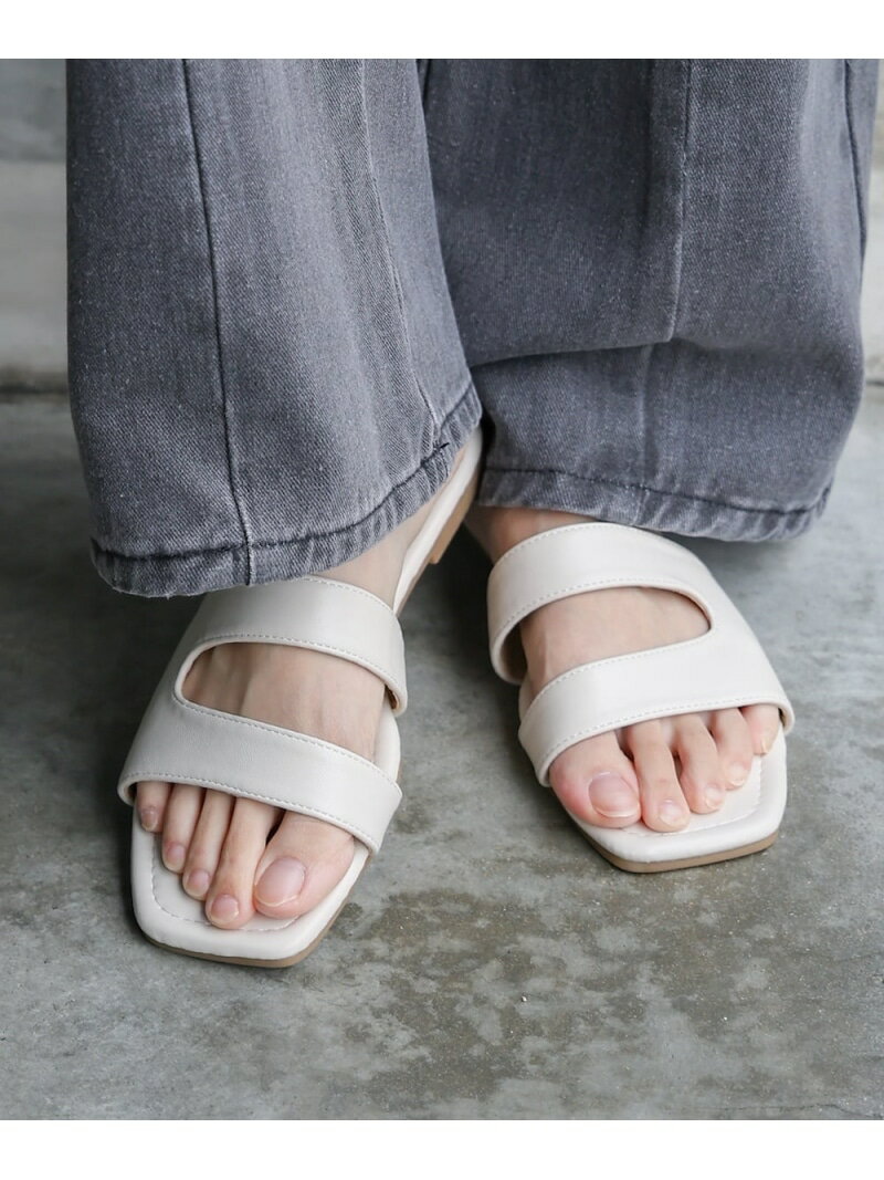 乐天商城 - 【SALE／30%OFF】ニュアンスラインフラットサンダル Bab バブ / ブージュルード シューズ・靴 サンダル ベージュ ブラック【RBA_E】[Rakuten Fashion]