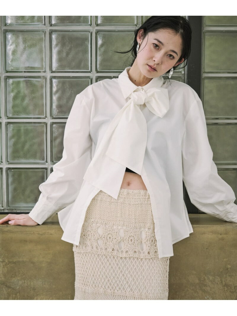 袖タックボウタイリボン付ブラウス Bab バブ / ブージュルード トップス シャツ・ブラウス ホワイト ピンク ブルー【送料無料】[Rakuten Fashion]