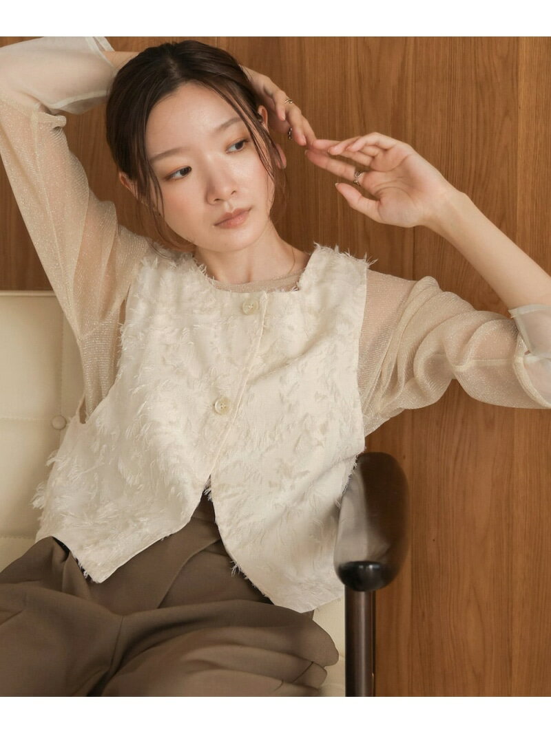 【SALE／35%OFF】【セットアップ対応】前後2WAYシャギージャガードベスト Bab バブ / ブージュルード トップス ベスト・ジレ ブラック ホワイト【RBA_E】[Rakuten Fashion]