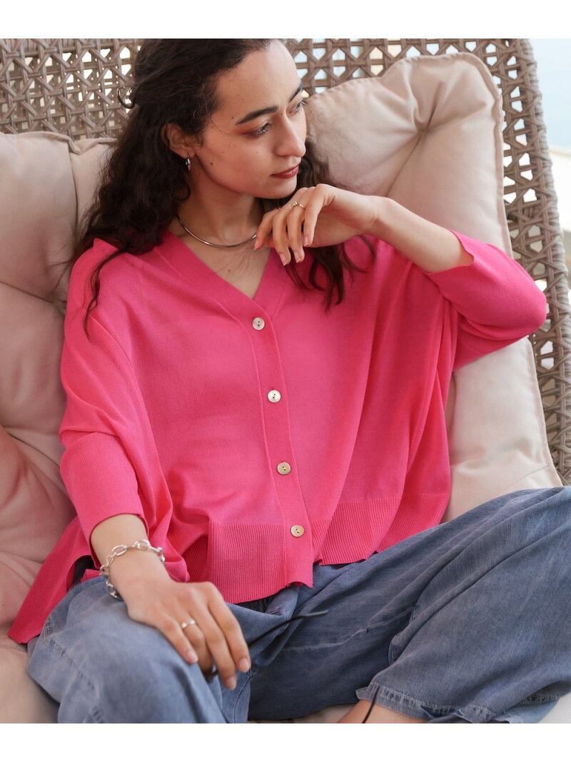 Rakuten - 【接触冷感/UVカット】UVサラサラBOXシルエット前後差カーディガン Bou Jeloud バブ / ブージュルード トップス カーディガン ホワイト イエロー ピンク ブラック【先行予約】*【送料無料】[Rakuten Fashion]