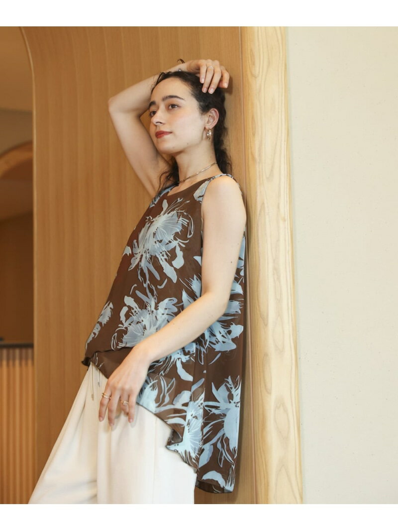 【SALE／10%OFF】柄シフォンレイヤードタンク Bou Jeloud バブ / ブージュルード トップス ノースリーブ・タンクトップ【RBA_E】[Rakuten Fashion]
