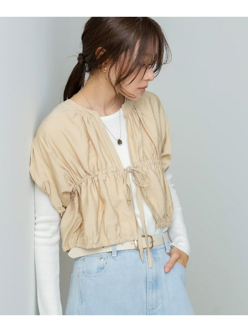 Rakuten - 【SALE／20%OFF】ギャザードロストシャツベスト Bab バブ / ブージュルード トップス ベスト・ジレ ブラック ベージュ ホワイト【RBA_E】[Rakuten Fashion]