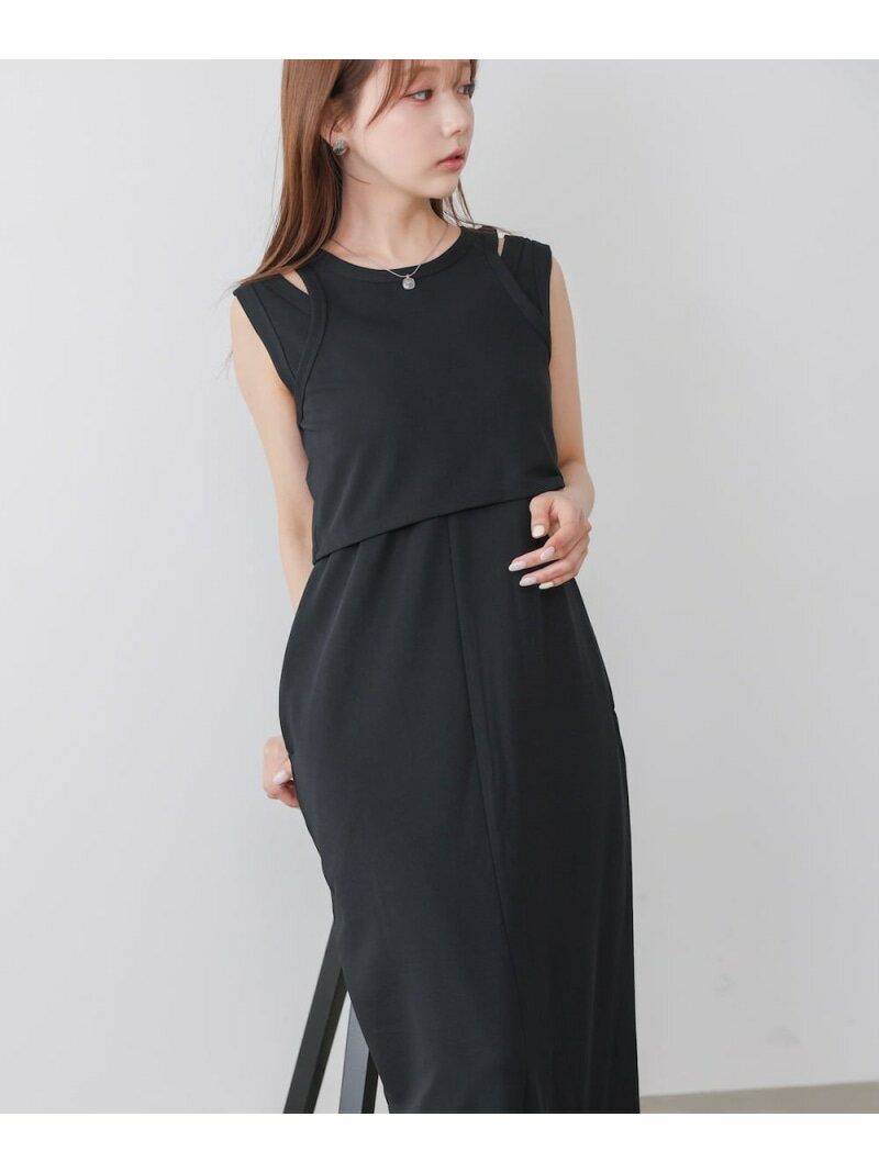 乐天商城 - 【SALE／50%OFF】【低身長向けサイズあり】レイヤードSETワンピース Bab バブ / ブージュルード ワンピース・ドレス ワンピース ブラック ブラウン【RBA_E】[Rakuten Fashion]