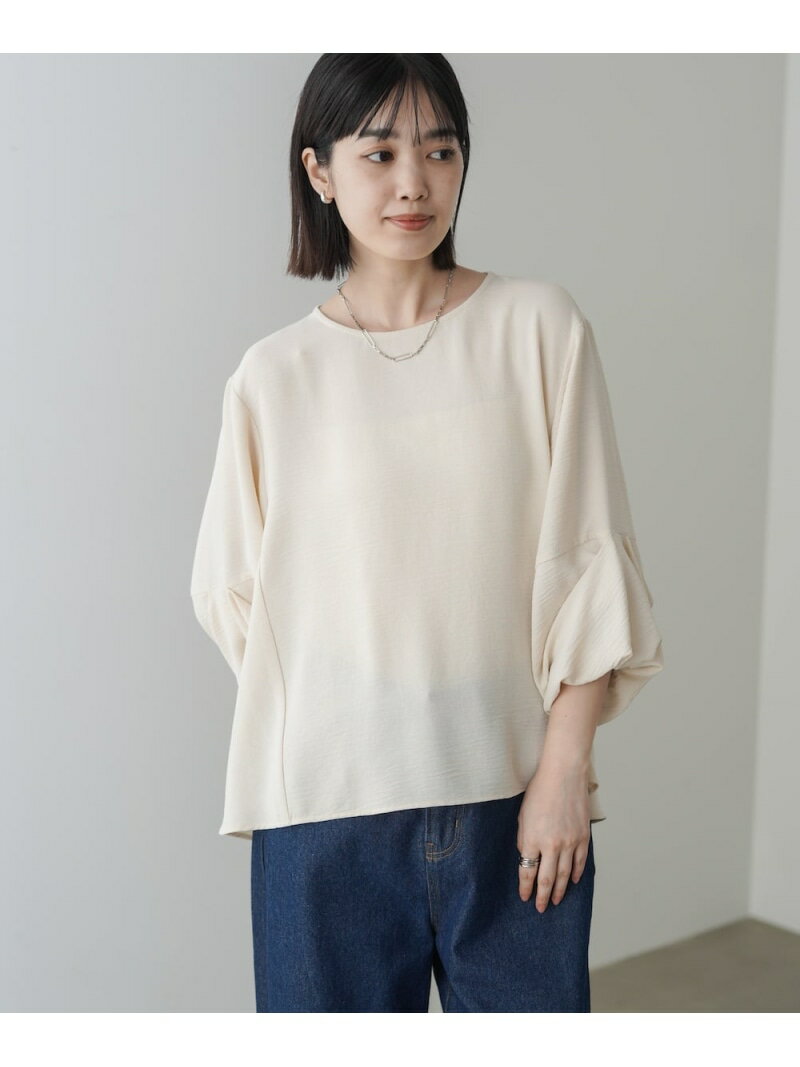 Rakuten - 【接触冷感/UVカット】麻ライクタックスリーブブラウス Bou Jeloud バブ / ブージュルード トップス シャツ・ブラウス レッド ブラック【送料無料】[Rakuten Fashion]