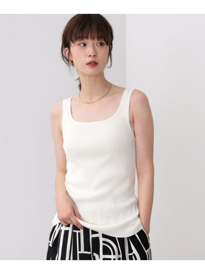 Rakuten - リブタンクトップ Bou Jeloud バブ / ブージュルード トップス ノースリーブ・タンクトップ ホワイト ブラック【先行予約】*[Rakuten Fashion]