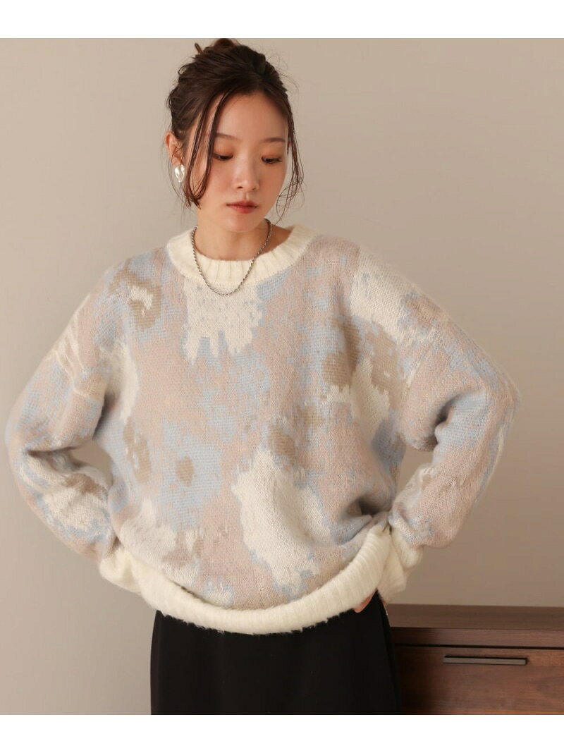 Rakuten - 【SALE／29%OFF】ニュアンス柄ケガキニットトップス Bab バブ / ブージュルード トップス ニット グリーン グレー ピンク ホワイト【RBA_E】【送料無料】[Rakuten Fashion]