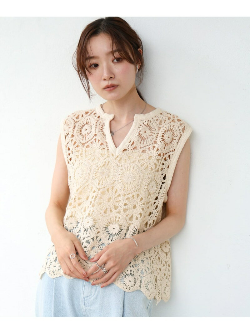 Rakuten - 【SALE／19%OFF】クロシェベスト Bab バブ / ブージュルード トップス ベスト・ジレ ブラック ホワイト【RBA_E】[Rakuten Fashion]