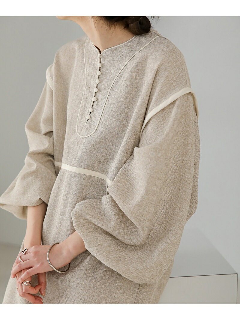 乐天商城 - 【SALE／60%OFF】【低身長向けサイズあり】配色パイピングツイードワンピース Bab バブ / ブージュルード ワンピース・ドレス ワンピース ホワイト グレー ベージュ【RBA_E】[Rakuten Fashion]