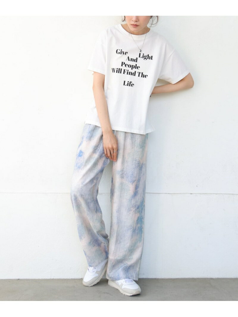 Rakuten - 【SALE／19%OFF】【低身長向けサイズあり】ニュアンスプリントストレートパンツ Bab バブ / ブージュルード パンツ その他のパンツ グリーン ブルー【RBA_E】【送料無料】[Rakuten Fashion]