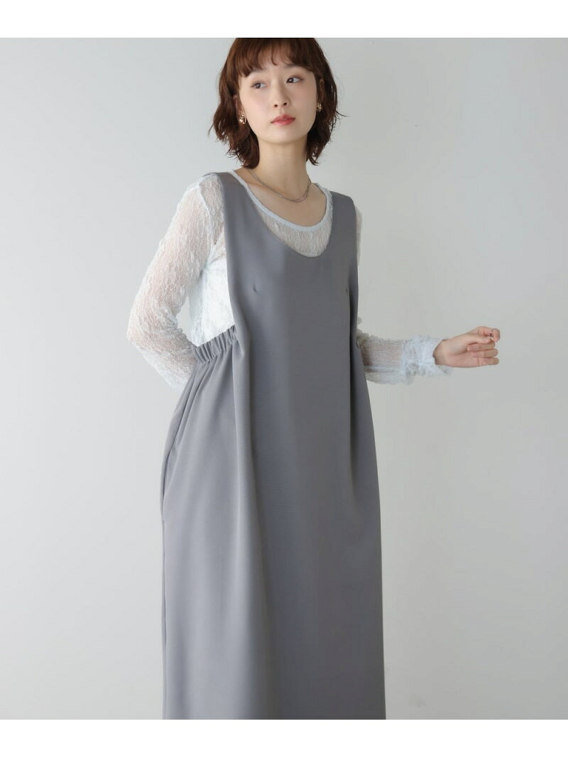 【SALE／9%OFF】【WEB限定】ポンチジャンパースカート Bou Jeloud バブ / ブージュルード ワンピース・ドレス ジャンパースカート グレー ブラック【RBA_E】【送料無料】[Rakuten Fashion]