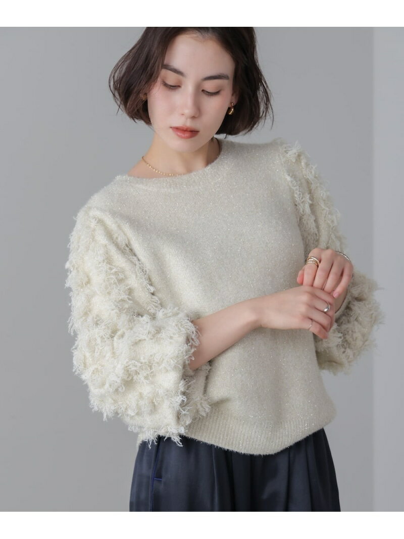 Rakuten - 【SALE／39%OFF】ラメフリンジプルオーバー Bou Jeloud バブ / ブージュルード トップス ニット ホワイト ブルー グレー【RBA_E】【送料無料】[Rakuten Fashion]