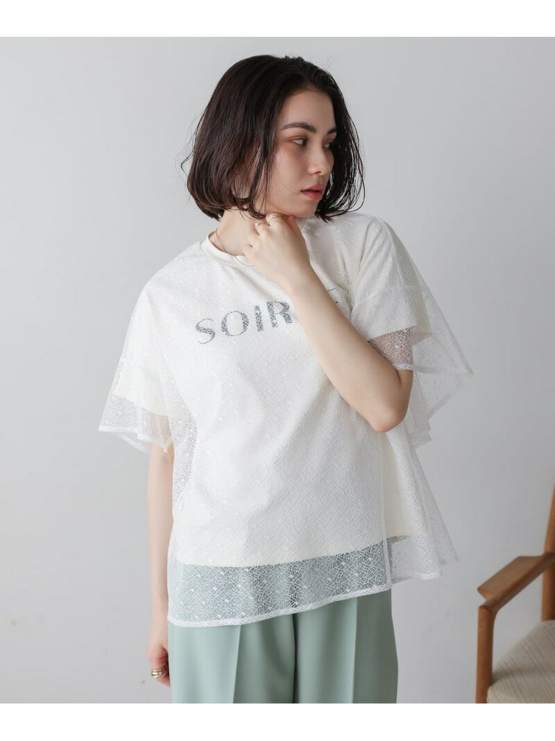 Rakuten - 【SALE／32%OFF】レースレイヤードロゴプルオーバー Bou Jeloud バブ / ブージュルード トップス カットソー・Tシャツ ホワイト ブラック【RBA_E】【送料無料】[Rakuten Fashion]