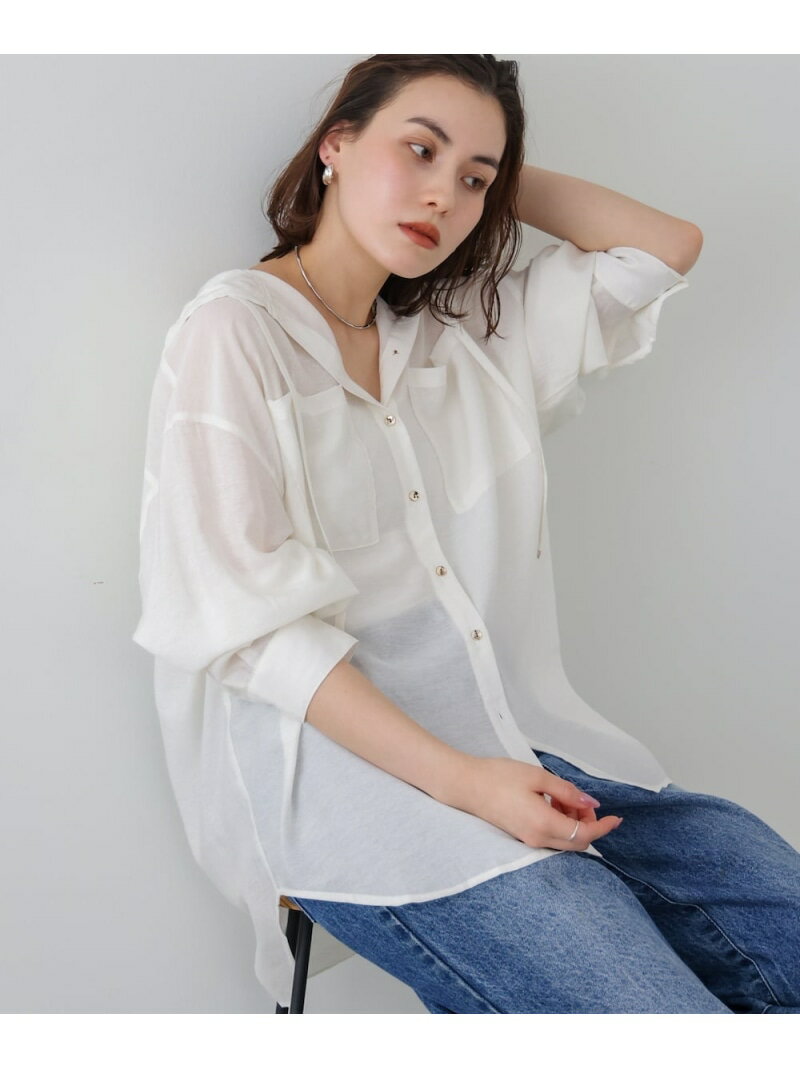 乐天商城 - 【SALE／10%OFF】＜新素材・新色追加＞フーデットシャツ Bou Jeloud バブ / ブージュルード トップス シャツ・ブラウス ホワイト ブルー ブラウン ブラック【RBA_E】【送料無料】[Rakuten Fashion]