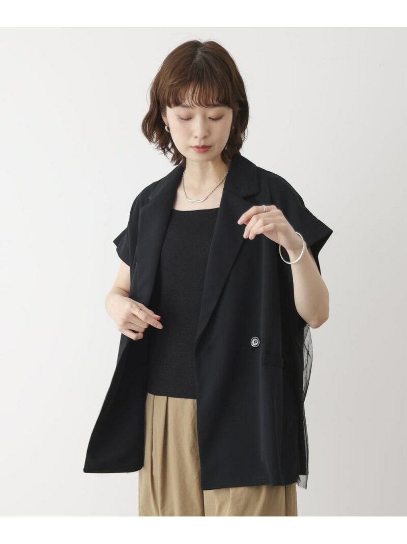 Rakuten - 【SALE／10%OFF】シフォン切替ジャケット Bou Jeloud バブ / ブージュルード ジャケット・アウター テーラードジャケット・ブレザー ブラック グレー【RBA_E】【送料無料】[Rakuten Fashion]
