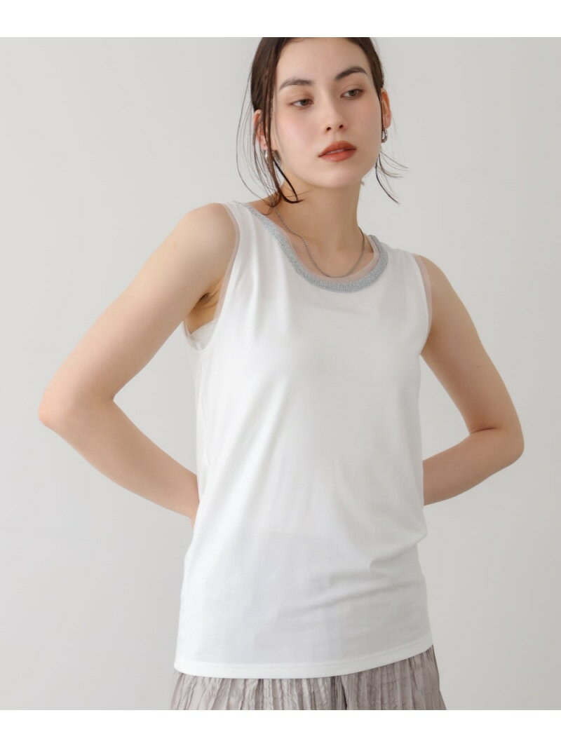 Rakuten - 【SALE／10%OFF】アビガイルチュールタンク Bou Jeloud バブ / ブージュルード トップス ノースリーブ・タンクトップ ホワイト グレー ブルー ブラック【RBA_E】[Rakuten Fashion]