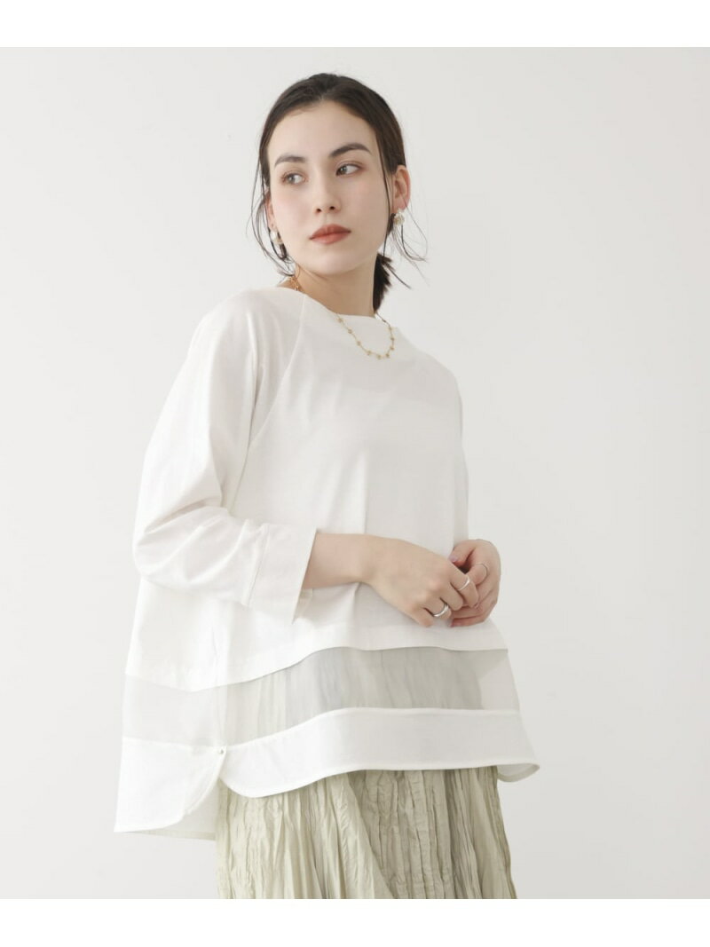 Wシルケットシアーラインプルオーバー Bou Jeloud バブ / ブージュルード トップス カットソー・Tシャツ ホワイト ブラック【送料無料】[Rakuten Fashion]