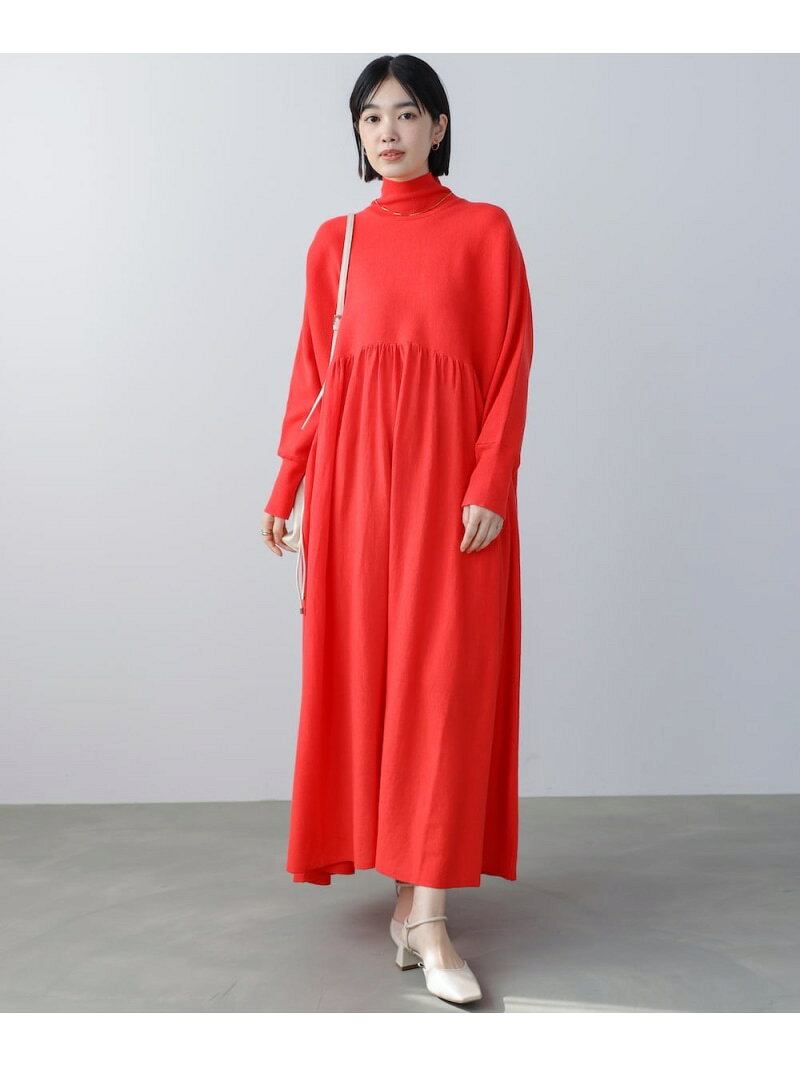 Rakuten - 【SALE／40%OFF】ギャザーニットワンピース Bou Jeloud バブ / ブージュルード ワンピース・ドレス ワンピース ベージュ ブラック オレンジ【RBA_E】【送料無料】[Rakuten Fashion]